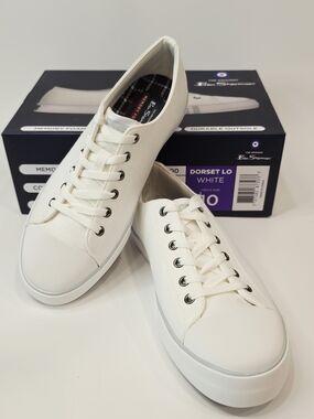 Ben Sherman Dorset Lo Men’s White Canvas Sneakers – Size 10